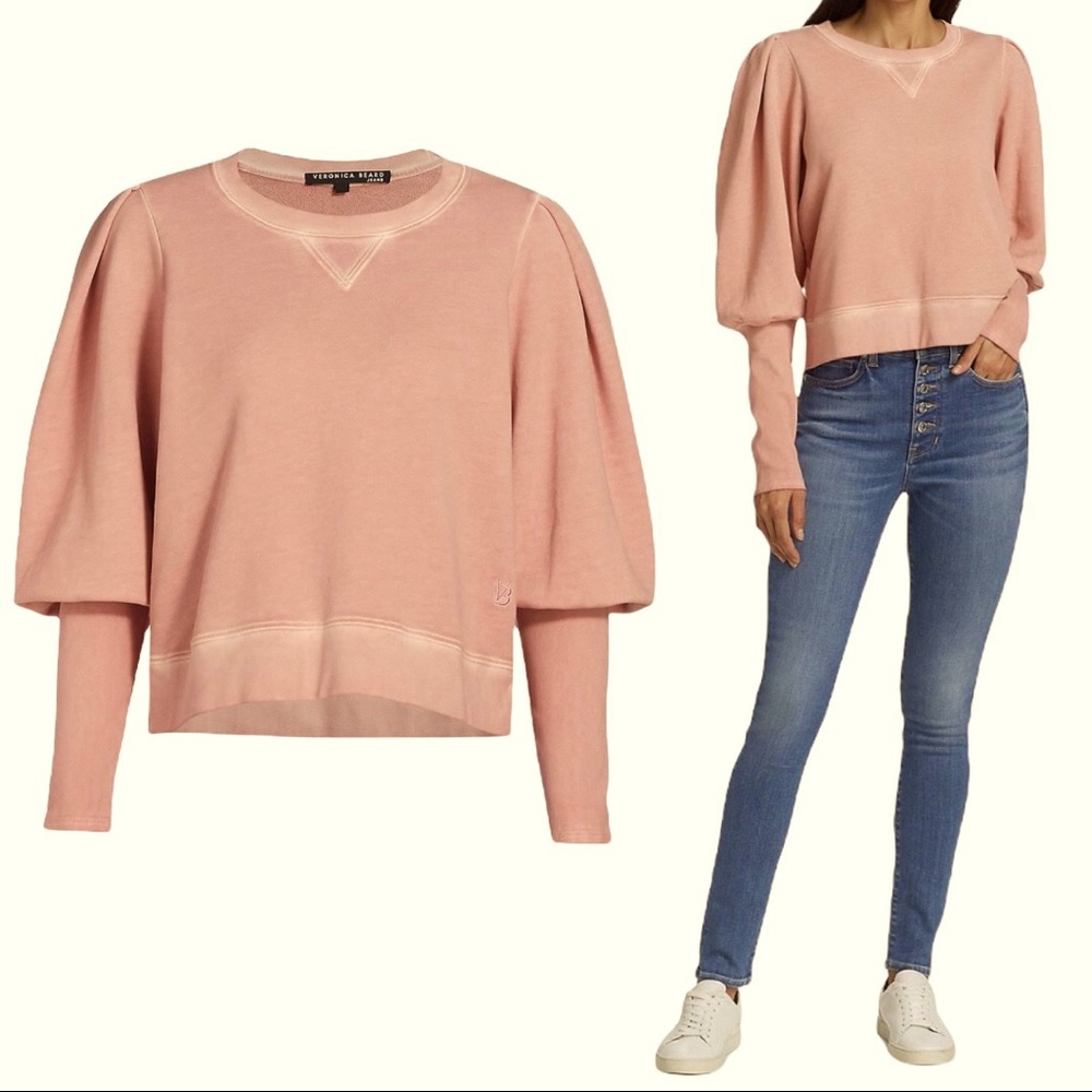 VERONICA BEARD JEANS Analeigh Bishop-Sleeve Sweatshirt S